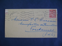 FRANCE - LETTER SENT FROM CHALONES , STAMP WITH PERFIN IN 1945 IN THE STATE - Otros & Sin Clasificación