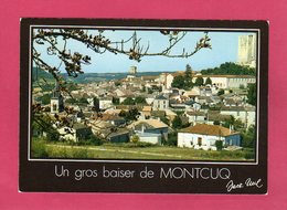 46 Lot, Un Gros Baiser De MONTCUQ, Vue Générale, (APA, Poux), Cpm - Montcuq