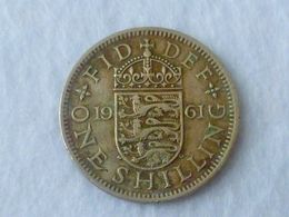 Vintage ! 1961 Gratia Regina Elizabeth Ll One Shilling Coin (WC # -31) - Autres & Non Classés