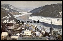 ALTE POSTKARTE WEHLEN BLICK GEGEN DIE BASTEI SCHNEE WINTER NENKE & OSTERMAIER DRESDEN PHOTOCHROMIE Ansichtskarte Cpa AK - Wehlen