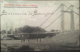 Cpa, ZARAGOZA, Fototipia Castaneira Y Alvarez, Puente Sobre El Rio Gallego (Pont),animacion, Animée, 1911, ESPAGNE - Zaragoza