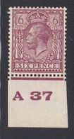 GRAN BRETAGNA 1924-26  BLOCK CYPHER 6d  REDDISH PURPLE  SG SPEC. N26(3) CONTROL "A 37" MM  SUPERB - Neufs