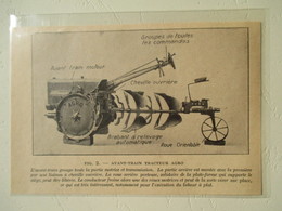 Tracteur De Labour à Plat - Ets AGRO  - Coupure De Presse De 1928 - Tracteurs