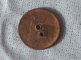 GRANDE BRETAGNE ROYAUME UNI UK 1 Half Penny 1861 - D. 1 Penny