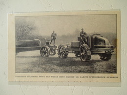 Tracteur Militaire (à Sabots Guerrini)  Pour Semi Remorque    - Coupure De Presse De 1924 - Tractors