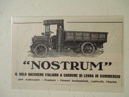 Camion Gazigène à Charbon De Bois  NOSTRUM  ETs SA Gazogeni Torino - Coupure De Presse Italienne De 1929 - Camion