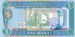 TURKMENISTAN 5 MANAT 1993  P-2  UNC - Turkménistan