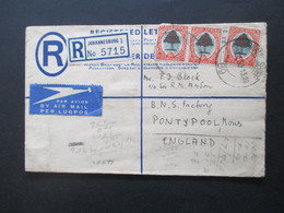 GB Kolonie Süd Afrika / South Afrika Registered Letter 1960 Johannesburg 1 Nach Pontypool England Air Mail / Luftpost - Brieven En Documenten