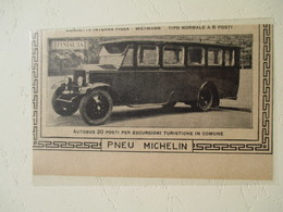 Autobus D'excursion LANCIA 20 Pl. Pneu Michelin    - Coupure De Presse Italienne De 1927 - Camions