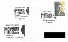 SPAIN. POSTMARK. 100th ANNIV. MANOLETE. BULLFIGHTER. CORDOBA 2017 - Altri & Non Classificati