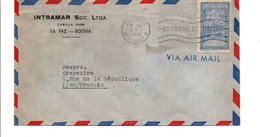 BOLIVIE LETTRE A EN TETE DE LA PAZ POUR LA FRANCE 1950 - Lettres & Documents