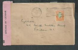 Irlande. Lettre Pour Londres Avec Censure Opened By Censor From Gaillimh - Storia Postale