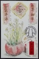 Festive Customs Putting Up Spring Festival Scrolls Chinese New Year 2018 Hong Kong Maximum Card MC (Pictorial Postmark) - Cartes-maximum