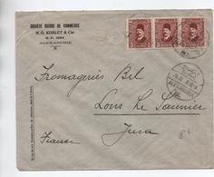 EGYPTE / EGYPT - 1928 - ENVELOPPE COMMERCIALE D'ALEXANDRIE Pour LONS LE SAUNIER (JURA) - Storia Postale