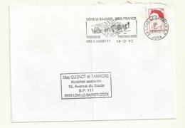 FLAMME   LONS LE SAUNIER  12/1992 JURA/FRANCE  TOURISME /THERMALISME. - Mechanical Postmarks (Advertisement)