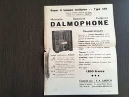 Catalogue Publicitaire Radio T.S.F. Dalmophone  Amelco - Pubblicitari