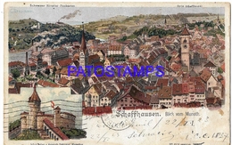 131645 SWITZERLAND SCHAFFAHAUSEN ART VIEW GENERAL SPOTTED POSTAL POSTCARD - Hausen Am Albis 