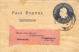 Argentina  Año 1900a1917 6 Fajas Postal Impresos  Dirigidos A Alemania, Ciudad Matasellos Buenos Aires - Briefe U. Dokumente