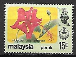 PERAK    -    Sultan  /   Fleur  /  Hibiscus.  Oblitéré . - Perak