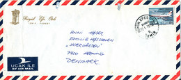 Turkey Air Mail Cover Sent To Denmark 19-1-1975 Single Franked Archive Holes On The Top Od The Cover - Posta Aerea