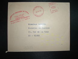 LETTRE EMA SR 8508 à 030 Du 23 4 71 75 PARIS 116 COMPTOIR FIDUCIAIRE DE P + TRI INDEXATION BARRES JAUNES Marque à Sec 28 - Storia Postale