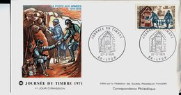 La Journée Du Timbre 1971. Lyon. La Poste Aux Armées. 1914-1918. - Verzamelingen En Reeksen: PAP