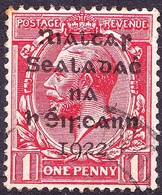 IRELAND 1922 KGV 1d Scarlet Érrors In Overprint SG2 Used - Usados