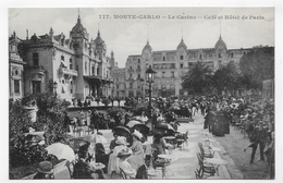 MONTE CARLO - N° 777 - LE CASINO - CAFE ET HOTEL DE PARIS AVEC PERSONNAGES - CPA  NON VOYAGEE - Bar & Ristoranti