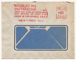 FRANCE - Env. EMA "N'oubliez Pas D'affranchir Selon Leur Poids... Caisse Prévoyance SNCF" Paris 84 - 25/3/1965 - EMA (Empreintes Machines à Affranchir)