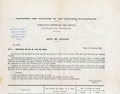 Relèvement Des Prix De Vente Des Tabacs 1959 4 Pages (24x32) TB état - Documenti