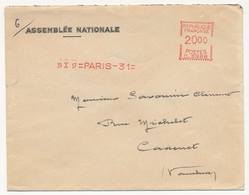 FRANCE - Env En Tête ASSEMBLEE NATIONALE - EMA Paris 31 - 31/10/1957 - EMA (Empreintes Machines à Affranchir)