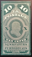 1865 Newspaper And Periodical Stamps Scott PR6 Unused 1875 Reprint (US USA  Timbres Pour Journaux - Journaux & Périodiques