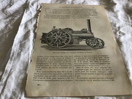 Une Page Du Livre Les Merveilles De L’exposition Nouvelle Locomotive Routière D Aveling Et Porter - Matériel Et Accessoires