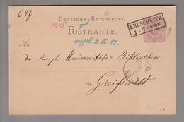 Heimat Polen Kruschwitz 1883-07-01 Ganzsache DR Nach Greifswald - Storia Postale