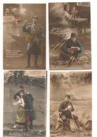 Delcampe - Militaires - Guerre - Patriotiques - Symboles - Patrie  - Poilus - Fusil - Baionnette  -  Lot De 4 CPA -  CPA ° - Heimat