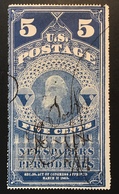1865 Newspaper And Periodical Stamps 19th C. RARE FORGERY Scott PR4 Used (US USA FAUX FALSCH Timbres Pour Journaux - Dagbladzegels