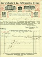 BREMEN Rechnung 1908 Farbig Besonders Deko " Georg Schrader - Havanna-Zigarrenfabrik " - Levensmiddelen