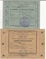 VIEUX PAPIERS 2 CARTES D'ELECTEUR 1932 GIRONDE ET SOMME - Non Classés
