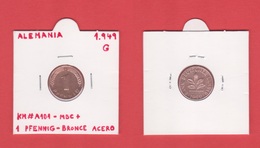 ALEMANIA / DEUTSCHLAND / GERMANY  1 PFENNING 1.949 G Bronce Acero KM# A101 MBC+/VF+ DL-12.366 - 1 Pfennig