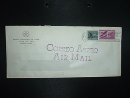 LETTRE TP INDUSTRIA AZUCARERA 30c + TP 1c OBL.MEC. ABR 26 1956 HABANA + BANCO NACIONAL DE CUBA - Brieven En Documenten