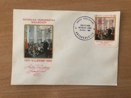 Madagascar Madagaskar 1980 Mi. 857 FDC 1er Jour 1870 1980 Lenin Lenine URSS USSR Soviet Russia - Lénine