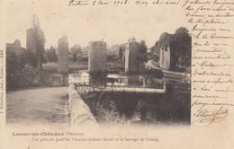86 - Lussac-les-Châteaux - Les Piles Du Pont De L'Ancien Château Féodal - Le Barrage De L'Etang - ( Attelage ) - Lussac Les Chateaux