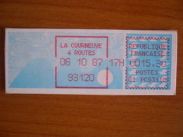 Vignette Distributeur  15.30 La Courneuve 4 Routes (93) - 1985 Papier « Carrier »