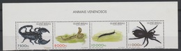 Guiné-Bissau Guinea Guinée Bissau 1997 Mi. 1252 - 1255 Poisonous Animals Fauna Block Of 4 Serpent Snake Scorpion Spider - Ragni