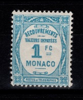 Monaco - YV Taxe 27 N* (trace) Cote 110 Euros - Postage Due