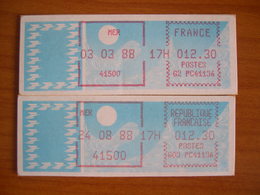 Vignette Distributeur  12.30 Mer (41) - 1985 Papier « Carrier »