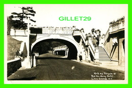 LAKE GEORGE, NY - ARCH AND PERGOLA AT FORT Wm HENRY HOTEL  MACHLEITH PHOT SYSTEM - ANIMATED -  REAL PHOTOGRAPH - - Lake George