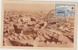 Carte Maximum ALGERIE N° Yvert 300 (El Oued) Obl Sp Ill 1er Jour 1952 - Maximum Cards