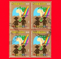 SAN MARINO - Usato - 2013 - Inaugurazione Della Scuola Materna A Matola, Malawi - 0,10 € - Bambini Stilizzati - Quartina - Used Stamps