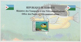 Djibouti Dschibuti 1999 Mi. 676 Presentation Paper Poisson Fish Fisch Chaetodon Ephippium Faune Marine Fauna - Yibuti (1977-...)